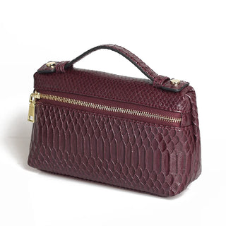 Buy snake-red-coffee-l Snake Pattern Clutch Make Up Bags