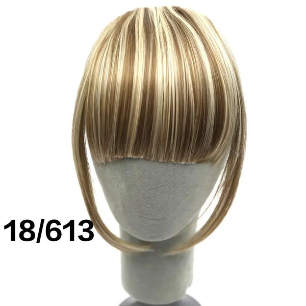 SHANGKE Synthetic Fringe Clip in Hair Bangs Hairpiece Clip in Hair Extensions Heat Resistant Fake Bangs Hair Piece 8 Colors