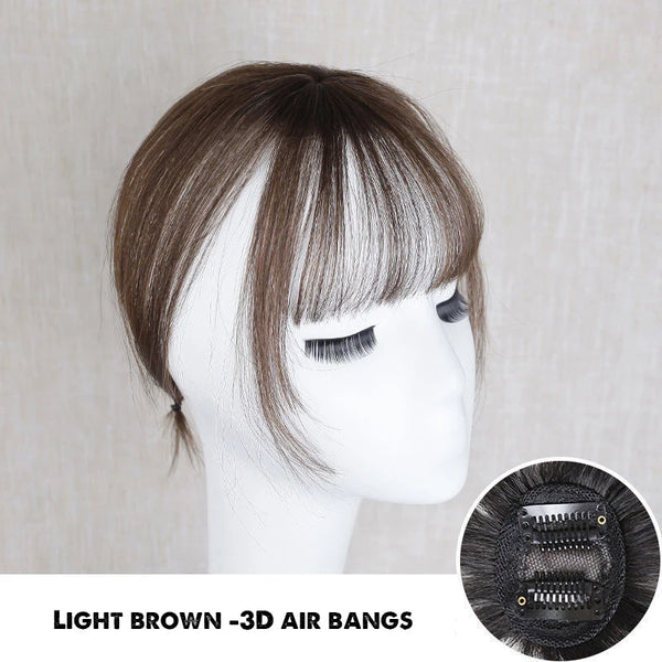 Thin 3D Air  Protein Filament Hair Bangs Straight Neat Bangs Clip in Human Hair Extensions Remy Hair Headband Hand-Made Bangs