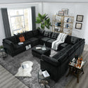 Ottoman  for Modular Sectional,Black Velvet (25.5"x31.5"x19")