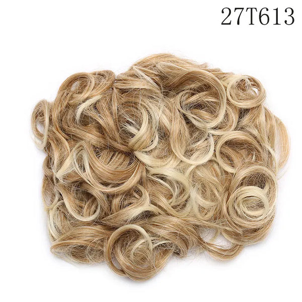 HAIRRO LARGE Comb Clip in Curly Hair Extension Synthetic Hair Pieces Chignon Women Updo Cover Hairpiece Extension Hair Bun