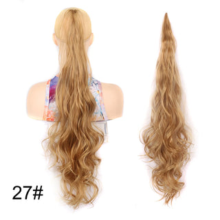 Buy 27 32inch Synthetic PonyTail Long Layered Flexible Wrap Around Fake Tail Hair Extensions Natural Curly Hairpiece for Women