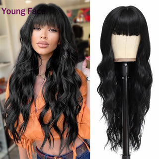 30inch Human Hair Body Wave Wig With Bangs