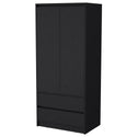 Armoire Closher, Two Drawers -Black