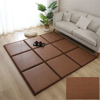 Buy 5-thickness-2-2cm Japanese Rattan Folding Mat Thick Carpet for Living Room Tatami Mat Summer Student Nap Sleeping Pad Floor Bedroom Rug Play