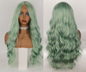 Blackish Green Long Wave Glueless Heat Resistant Fiber Front Lace Wig Synthetic Front Lace Wig Wholesale Wigs