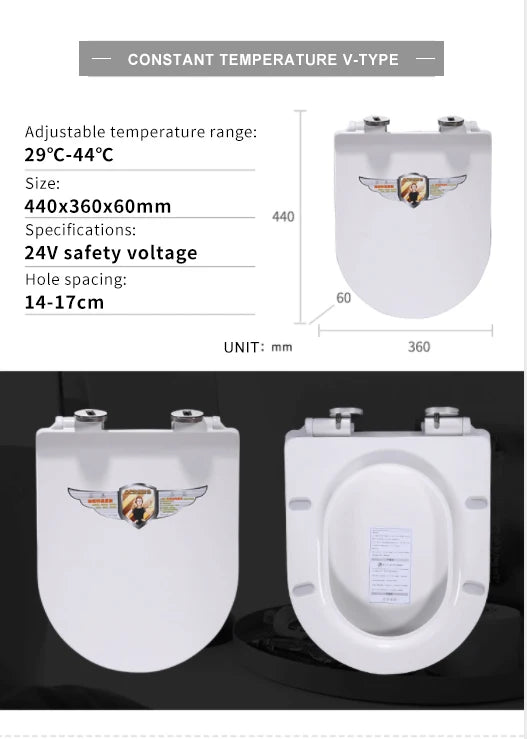 New Design Home Hotel 24V Toilet Bowl Cover Heated Toilet Seat