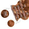 Clip in Hair Extensions 350 Body Wave 120g  Copper Red Human Hair Hair Extensions Double Weft 7 Pcs Brazilian Hairpiece