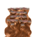 Clip in Hair Extensions 350 Body Wave 120g  Copper Red Human Hair Hair Extensions Double Weft 7 Pcs Brazilian Hairpiece