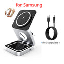 Travel 3 in 1 Magnetic Wireless Charger Foldable Stand Dock for IPhone 15, 14, AirPods,iwatch for Apple / for Samsung Galaxy S23