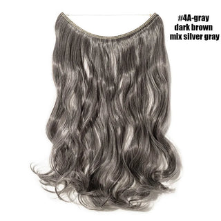 Buy 4a-gray BENEHAIR Synthetic Invisible Wire No Clips in Hair Extension Secret Fish Line Hairpiece Curly Fake Hair Hairpiece for Women