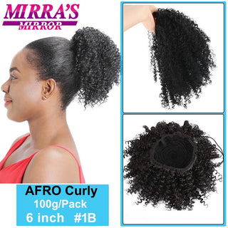 Buy fbbzt04-1b Afro Puff Drawstring Ponytail Extension Synthetic Kinky Curly Ponytail Hair Chignon Dreadlock Buns Afro Puff for Black Women