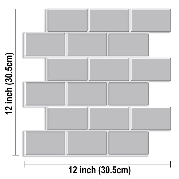 Big Size Vinyl Wallpaper Best Selling 2mm 3d Subway Wall Tiles Strong Adehesive Wall Stickers for Kitchen Bathroom Decoration