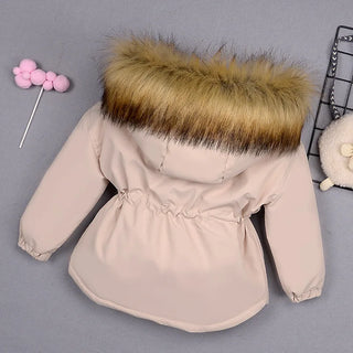 Autumn Winter Fur Collar Children Thick Warm Jackets for Girls Warm Kids Down Coats for Girl 2-8 Years Outerwear Kids Clothing