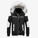 2024 Winter Warm Gradient Parkas Men Women Streetwear Thick Jackets Coat Fashion Harajuku Hoody Fur Collar Coats