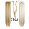 MANWEI Synthetic Long Straight Ponytail Hair Extensions Heat Resistant Hair 24“120g Wrap Around Pony Hairpiece for Women