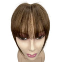 Clip in Natural Human Hair Topper Bangs Fringe Hair Pieces Middle Part Brazilian Extension for Women Hair Volume 10inch Non-Remy