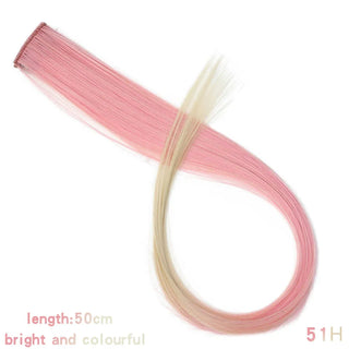 Buy 51h LUPU Synthetic Hair Extensions Long Straight Clip Ombre Grey Red Pink Colored Rainbow Highlight Strands of Hair on Hairpins