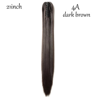 Buy dark-brown1 HAIRRO Claw Clip on Ponytail Hair Extension Synthetic Ponytail Extension Hair for Women Pony Tail Hair Hairpiece Wave Ponytail