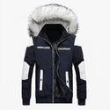 2024 Winter Warm Gradient Parkas Men Women Streetwear Thick Jackets Coat Fashion Harajuku Hoody Fur Collar Coats