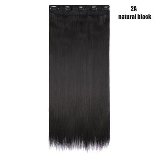 Buy natural-black BENEHAIR Synthetic Clip in Hair Extension Long Straight Hair Piece Clip Hair Red Pink Purple Grey Hairpiece Fake Hair for Women