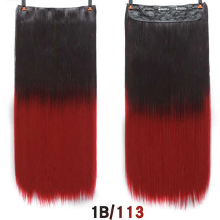 Buy 3 AOSIWIG 24inch 5 Clipsins Straight Hair Extentions Clip in on Hair Extension Black to Red Ombre Hairpiece Synthetic