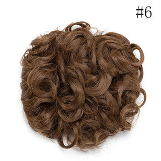 Buy light-brown HAIRRO LARGE Comb Clip in Curly Hair Extension Synthetic Hair Pieces Chignon Women Updo Cover Hairpiece Extension Hair Bun