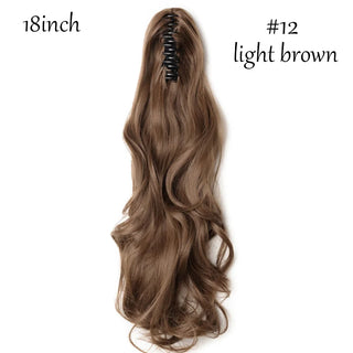 Buy light-brown HAIRRO Claw Clip on Ponytail Hair Extension Synthetic Ponytail Extension Hair for Women Pony Tail Hair Hairpiece Wave Ponytail