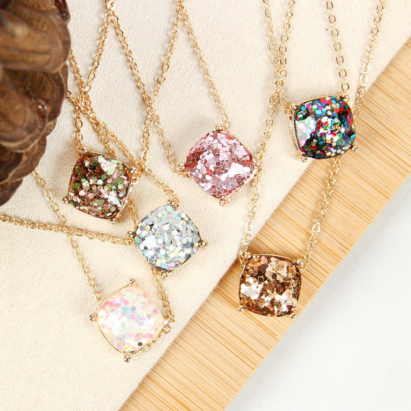 16355 - Cushion Glitter Necklace