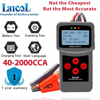 Lancol Micro200 Pro Car Battery Tester 12V 40-2000cca Lead Acid Battery Analyzer Cranking Test Charging Test Diagnostic Tool