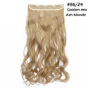 S-Noilite Synthetic 47Color 24Inch Long Wavy Women Clip in One Piece Hair Extensions Black Brown Fake Clip Hairpiece for Women