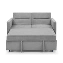 Loveseats Sofa Bed With Pull-Out Bed, Adjsutable Back and Two Arm Pocket,Grey