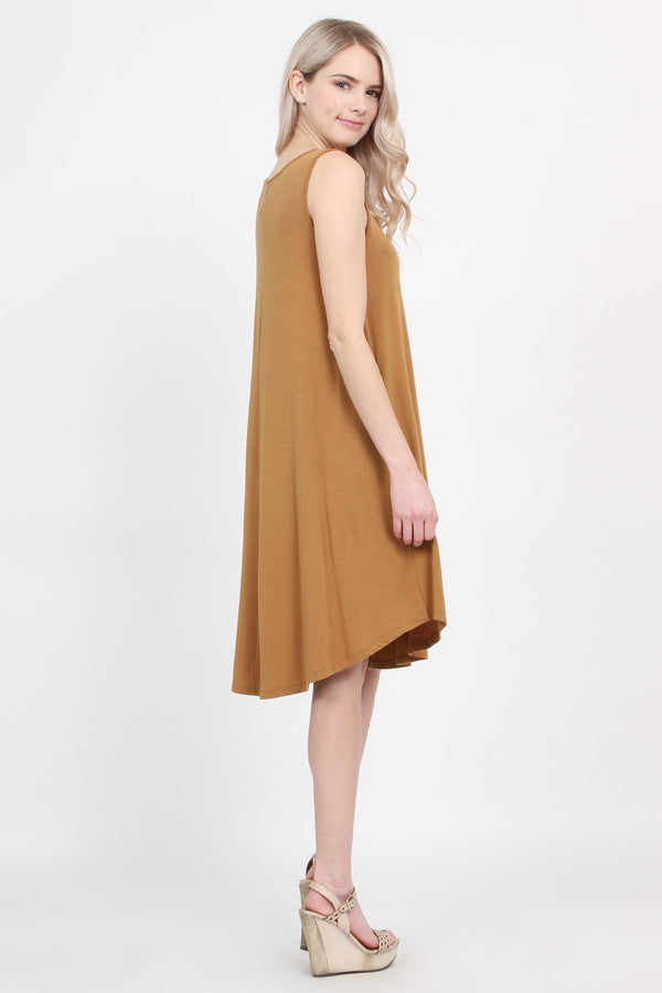 Sleeveless Pocket Swing Dress