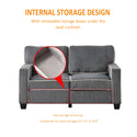 Living Room Sofa Set 2+3 Seat Dark Grey Corduroy