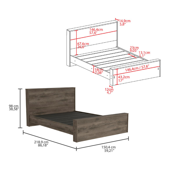 Full Size Bed Base Forum, Frame - Dark Brown