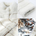 HDHOHR 2024 High Quality Natural Mink Fur Coats Long With Skirt Women Winter Real White Mink Coats Slim Warm Fur Jackets Feamle