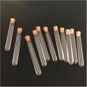 100pcs/Lot 12*100mm Clear Plastic Test Tube With Cork Transparent Test-Tube