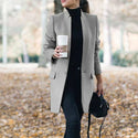 Women Trench Long Coat 2023 Winter Spring Lapel Long Sleeve Coats Office Ladies Solid Slim Overcoat Outwear Abrigo Mujer