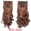 Clip in Hair Extension 20Inch 16 Clips Long Synthetic Hair Heat Resistant Hairpiece Natural Wavy Ombre Hair Piece 6Pcs/Set LIHUI