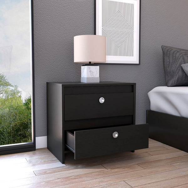 Nightstand Dreams, Two Drawers - Black