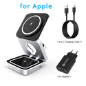 Travel 3 in 1 Magnetic Wireless Charger Foldable Stand Dock for IPhone 15, 14, AirPods,iwatch for Apple / for Samsung Galaxy S23