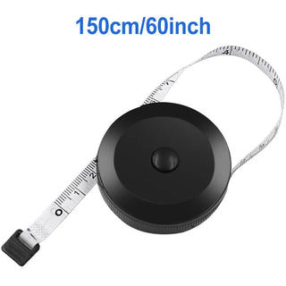 Buy black-and-white 1.5m 60inch Black Double Sided Measuring Tape Auto Retractable