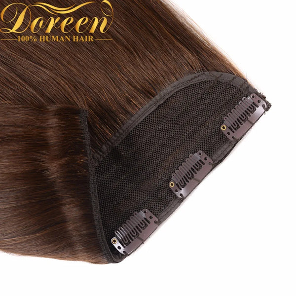 Doreen 100g 120g Blonde Brown Brazilian Machine Made Remy Clip in One Piece Human Hair Extensions  16inch-22inch