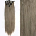 22Inch Long Straight Wavy Hair Extension 7Pcs/Set 16 Clips High Tempreture Synthetic Hairpiece Clip in Hair Extensions