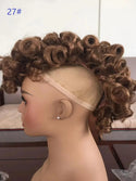 Lydia Synthetic High Puff Afro Short Curly Middle-Part Wig Clips in Hair Extension African American 90g/Pcs Hairpiece Chignon