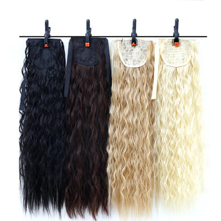 LUPU Synthetic Drawstring Ponytail 18 Inches Long Afro Curly Hair Extensions Hairpieces Pony Tail Fake Hair Heat Resistant