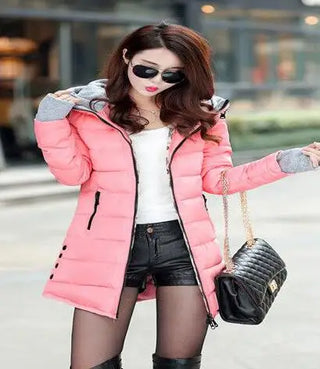 Buy 7 1pcs/Lot Korean Style Winter Woman Long Winter Hooded Coat Oversize Winter Autumn Warm Down Long Coat