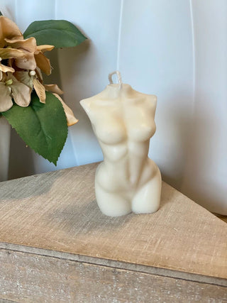 Buy ivory Female Body Sculpture Soy Wax Scented Candle