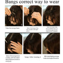 BENEHAIR Fake Bangs Synthetic Blunt Bang Clip in Hair Extension Women Blunts Fringe Hair Black Brown Bangs 2 Clips In