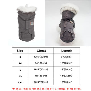 Buy 190-gray Cool Dog Leather Jacket Coat Warm Winter Pet Clothing Outfit French Bulldog Clothes Coats for Small Medium Dogs